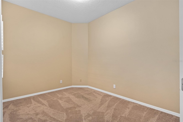 spare room featuring a textured ceiling and carpet