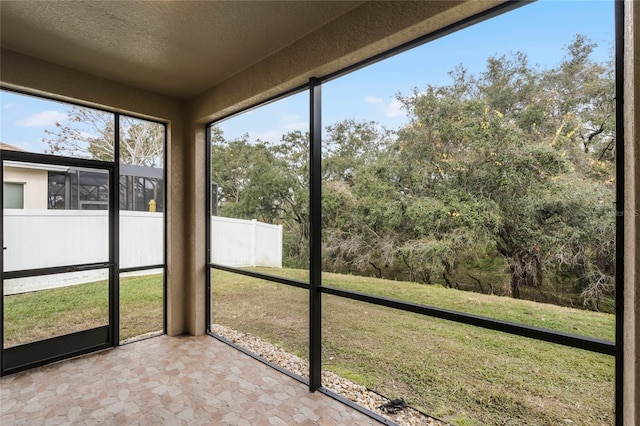 view of unfurnished sunroom