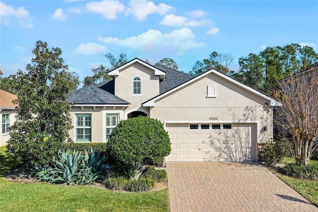 view of property with a garage