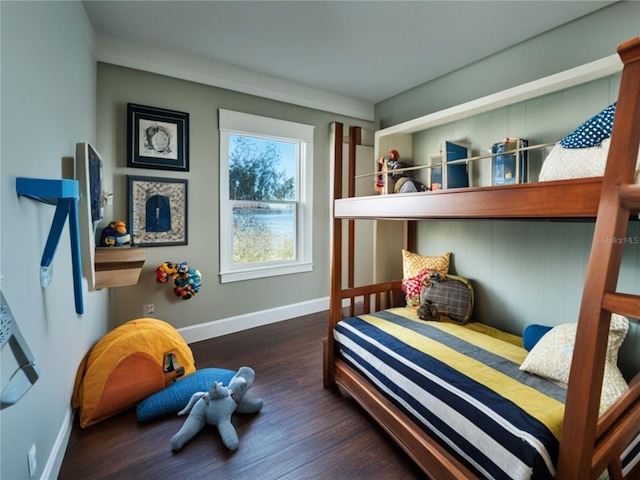 bedroom featuring dark wood-type flooring