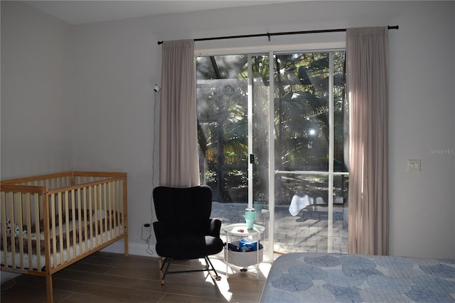 bedroom with a nursery area