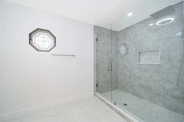 bathroom featuring walk in shower