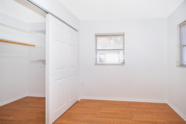 interior space with light hardwood / wood-style floors