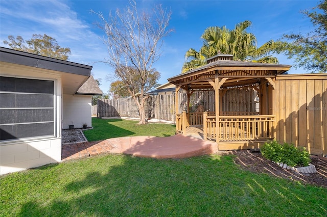 view of yard featuring a gazebo