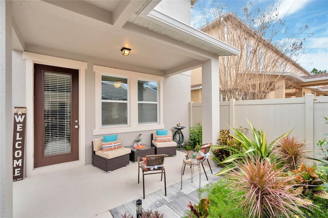 view of patio / terrace with an outdoor living space