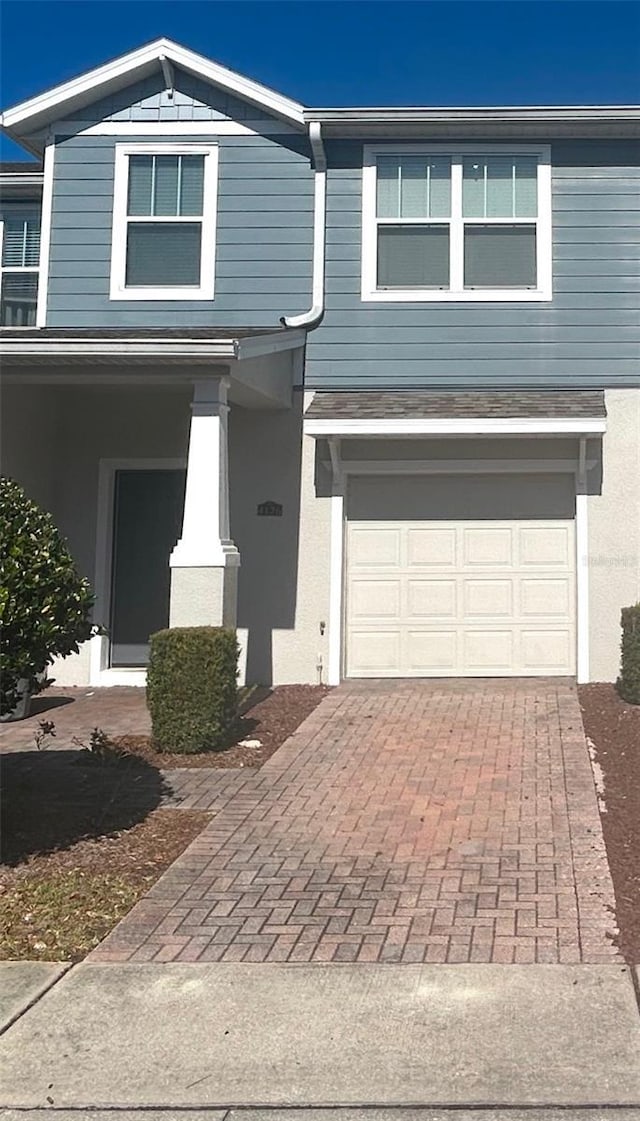 view of front of house with a garage