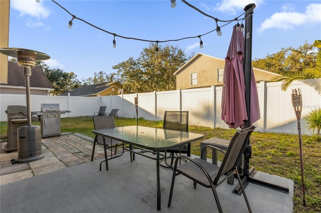 view of patio / terrace featuring a grill