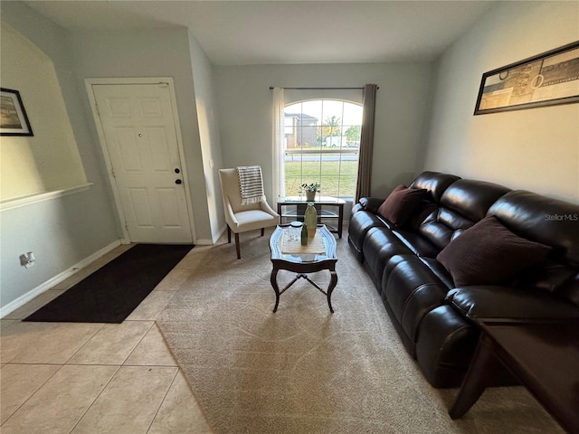 view of tiled living room