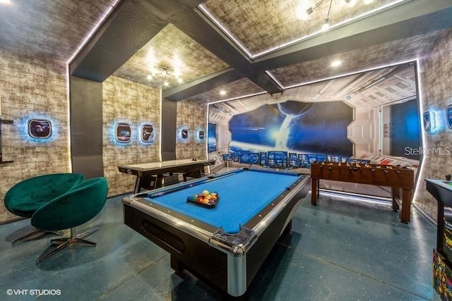 game room with billiards