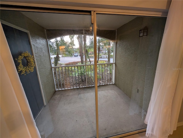 view of unfurnished sunroom