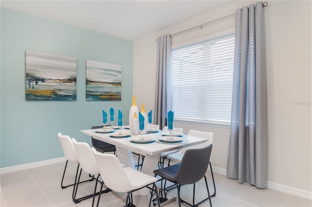 view of tiled dining room