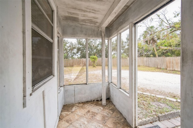 view of unfurnished sunroom