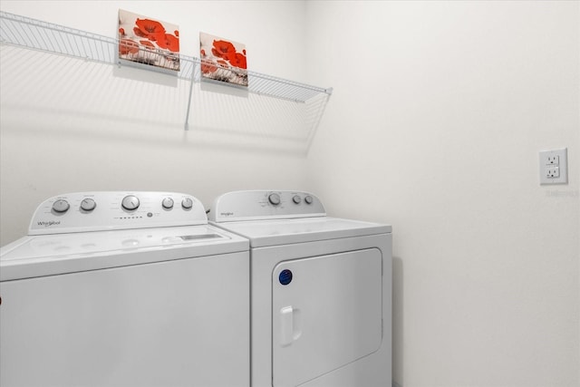 laundry area featuring washer and dryer