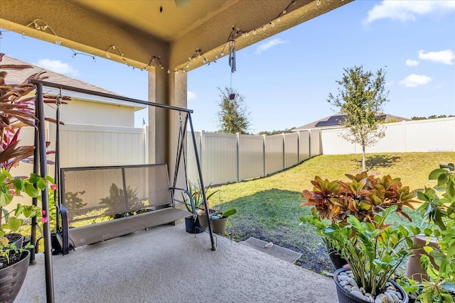 view of yard with a patio area