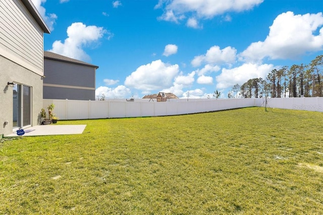 view of yard featuring a patio area