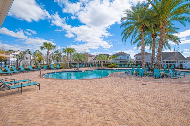 view of pool featuring a patio area