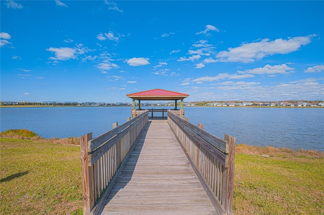 4708 Tribute Trl, Kissimmee, FL 34746 - view of dock featuring a gazebo and a water view