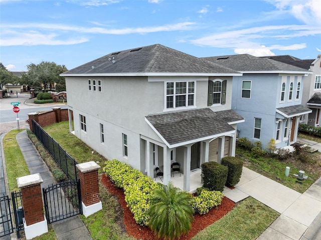 view of side of property featuring a garage