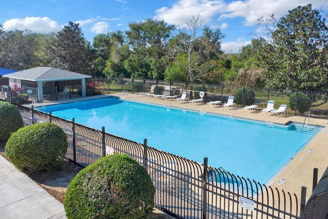 view of pool featuring a gazebo