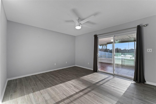 empty room featuring ceiling fan