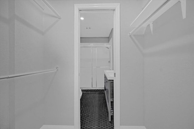 view of walk in closet