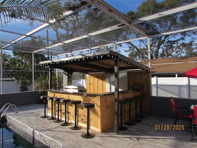 5006 Monet Ave, Belle Isle, FL 32812 - wooden terrace featuring an outdoor bar