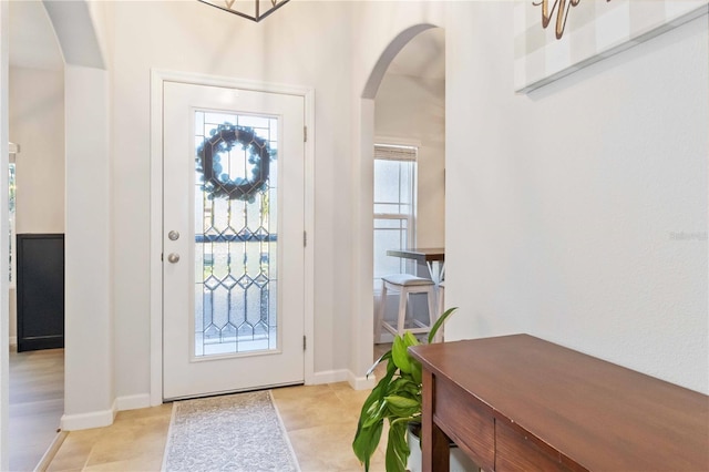 view of tiled foyer