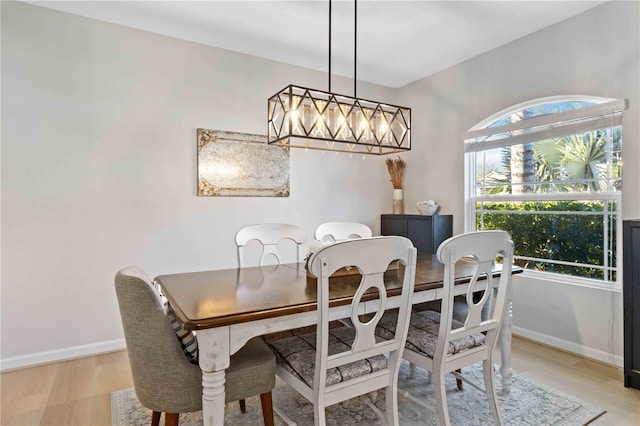 dining area featuring light hardwood / wood-style flooring