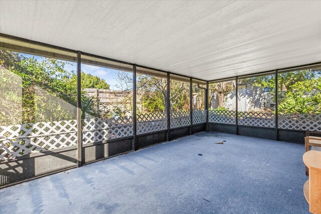 view of unfurnished sunroom