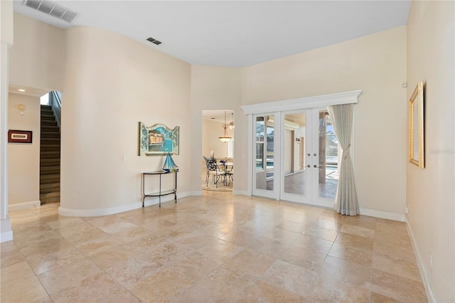 spare room with french doors