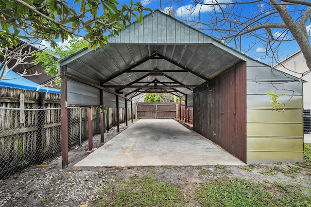 view of car parking featuring a carport