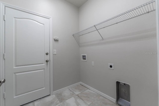 laundry room with hookup for a washing machine and hookup for an electric dryer