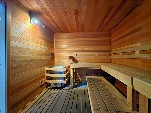 view of sauna