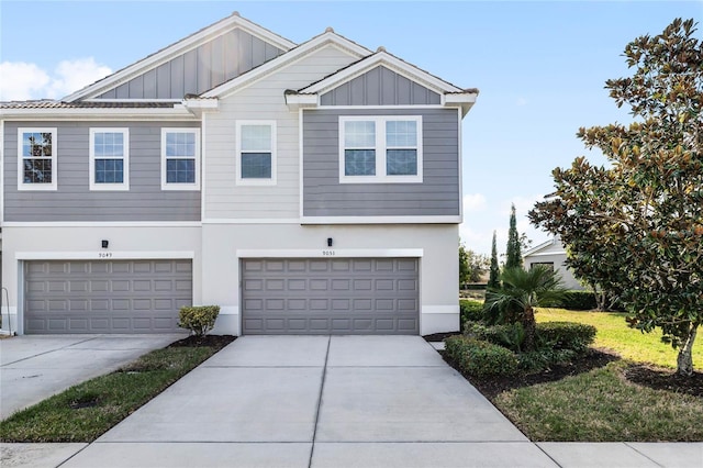 view of front of home with a garage