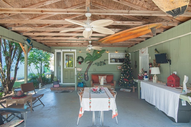 view of patio with ceiling fan