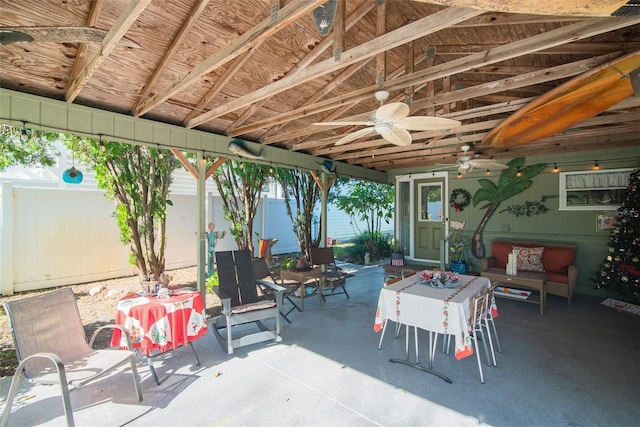 view of patio / terrace with ceiling fan