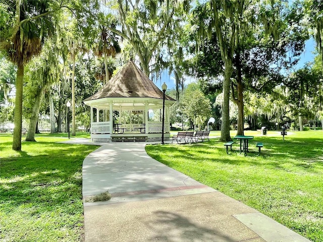 view of home's community featuring a gazebo and a yard