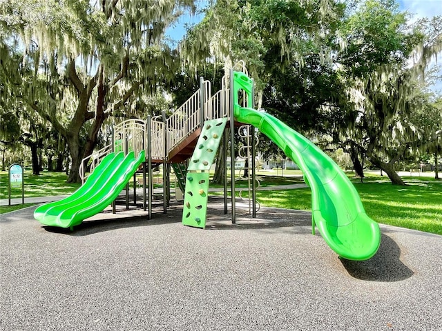 view of playground featuring a yard