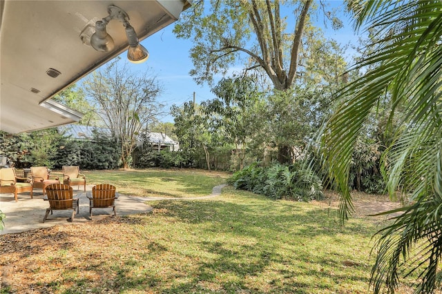 view of yard featuring a patio area