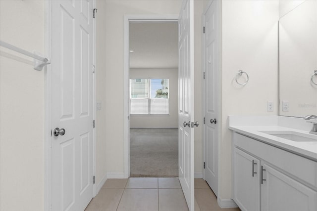 bathroom featuring vanity and tile patterned floors