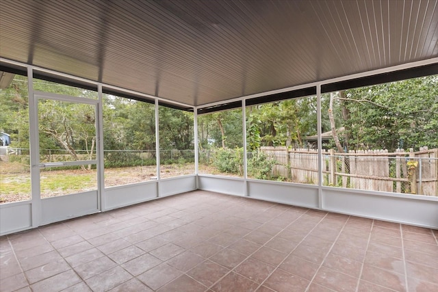 view of unfurnished sunroom