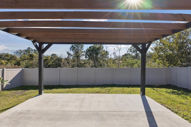 view of patio / terrace featuring a pergola