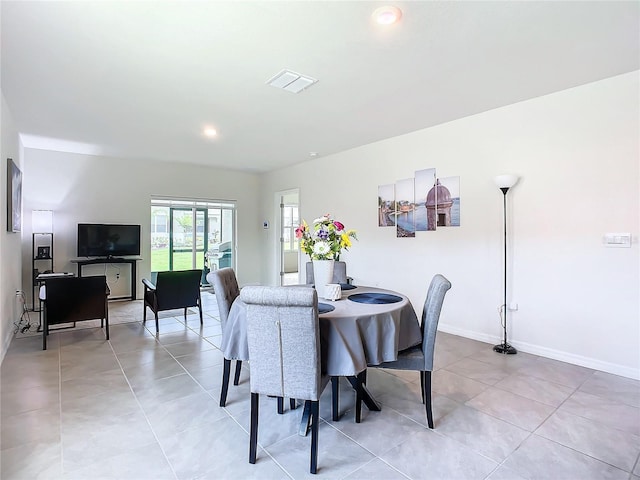 view of tiled dining area