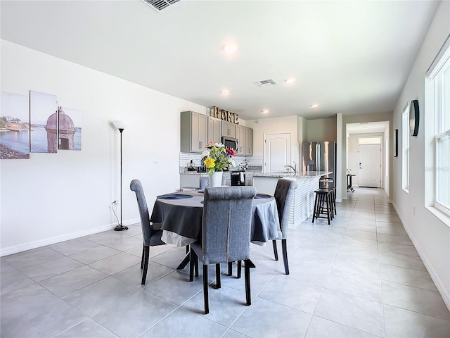 view of tiled dining area