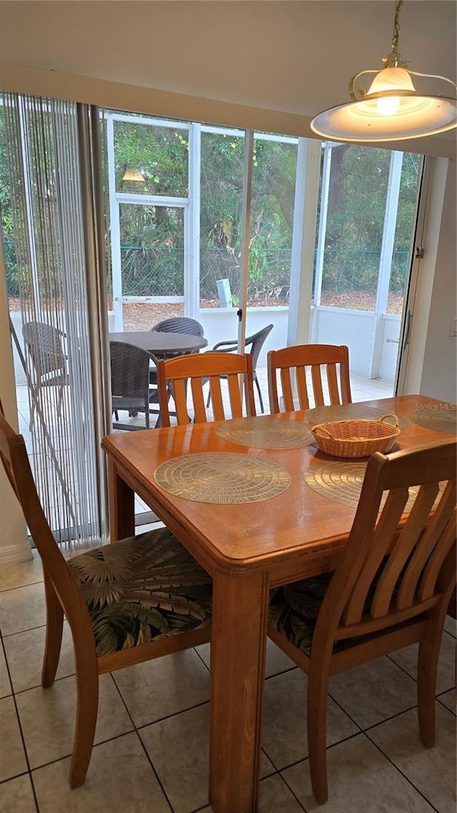 view of tiled dining room