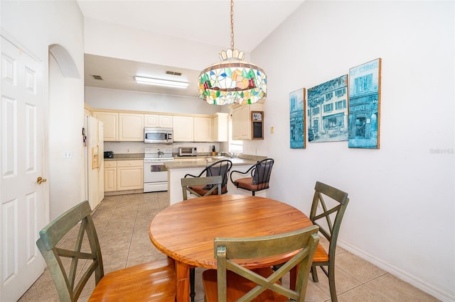 view of tiled dining area