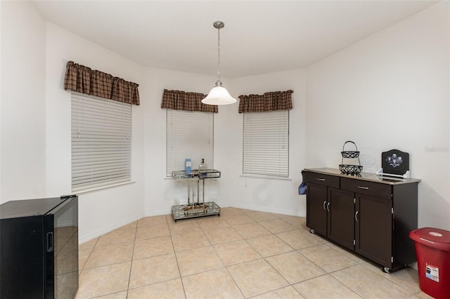 view of tiled dining space