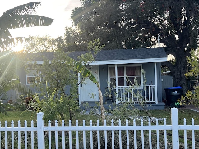 view of front of home featuring covered porch