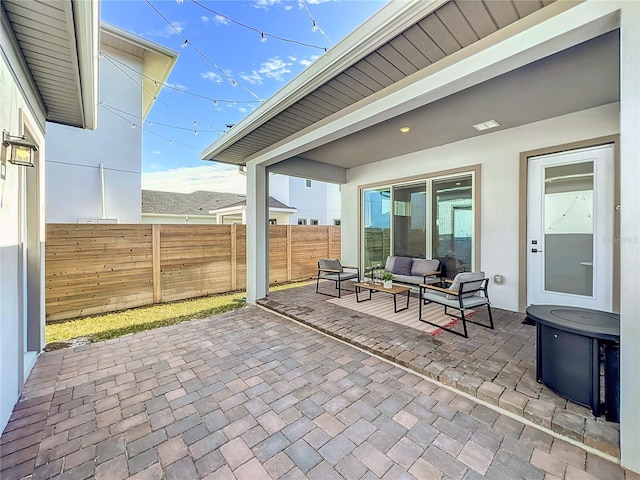 view of patio with an outdoor hangout area