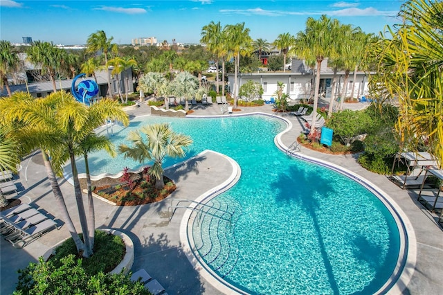 view of pool with a patio